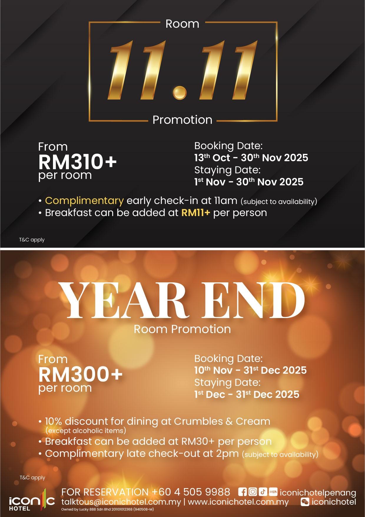 11.11 & Year End Room Promo by Iconic Hotel