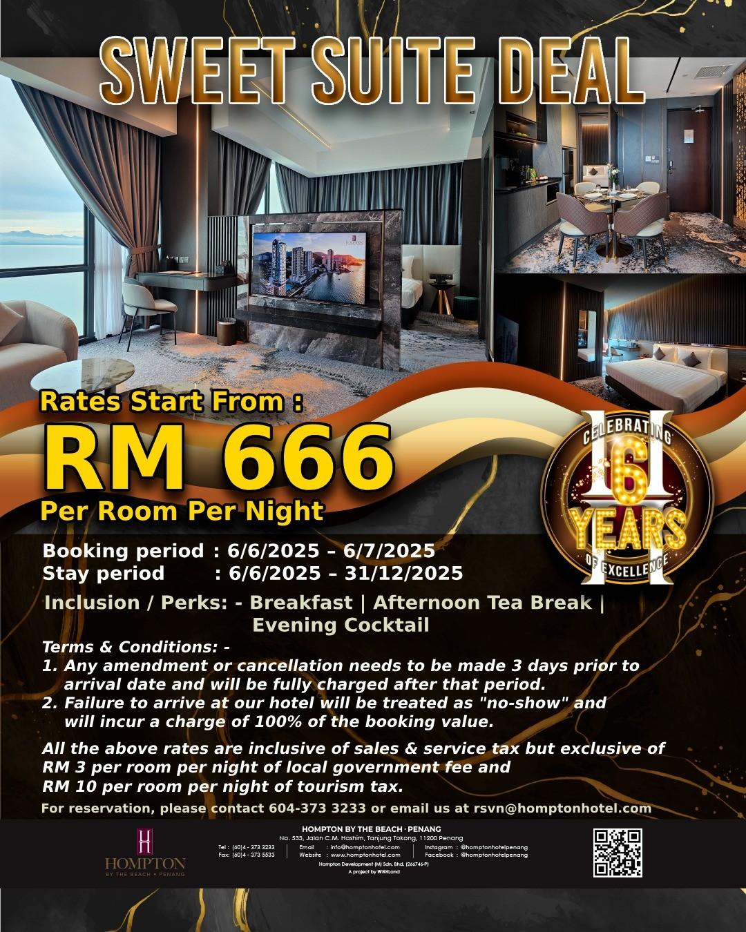 Sweet Suite Deal at Hompton by the Beach Penang