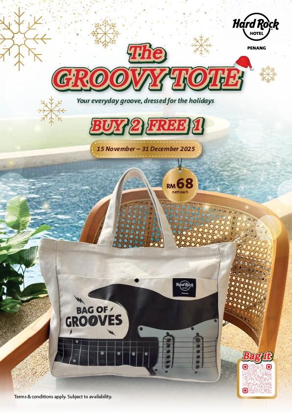 Buy 2 Free 1 - Festive Sale The Groovy Tote by Hard Rock Hotel Penang
