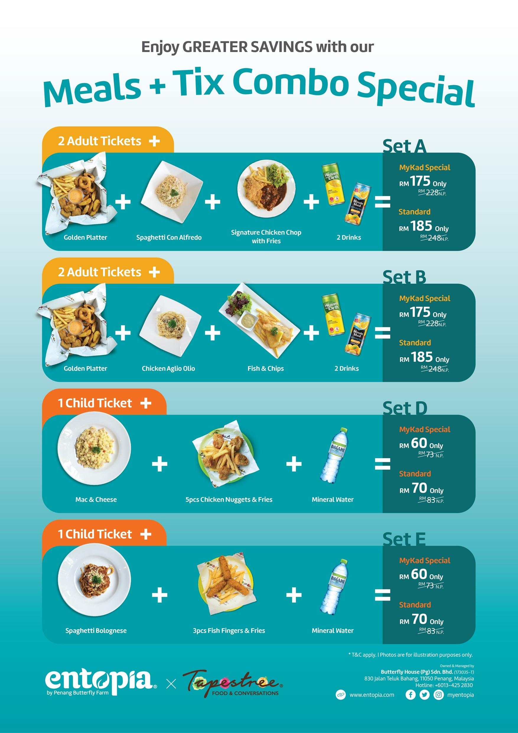 Entopia by Penang Butterfly Farm- Meals + Tix Combo